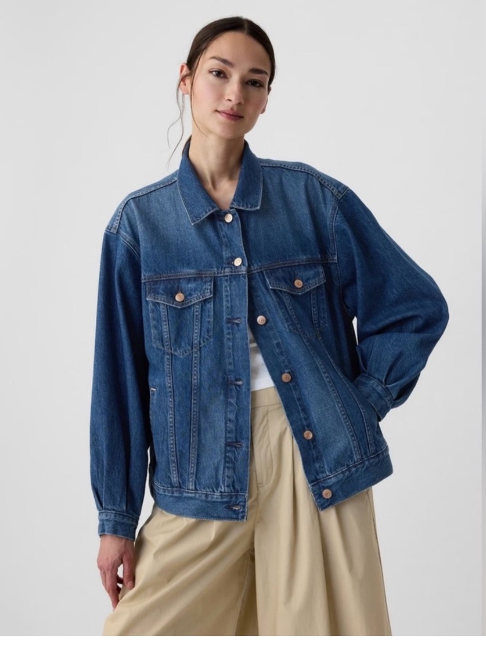 Gap × DÔEN Jeans Icon Oversized Jacket Blue Denim